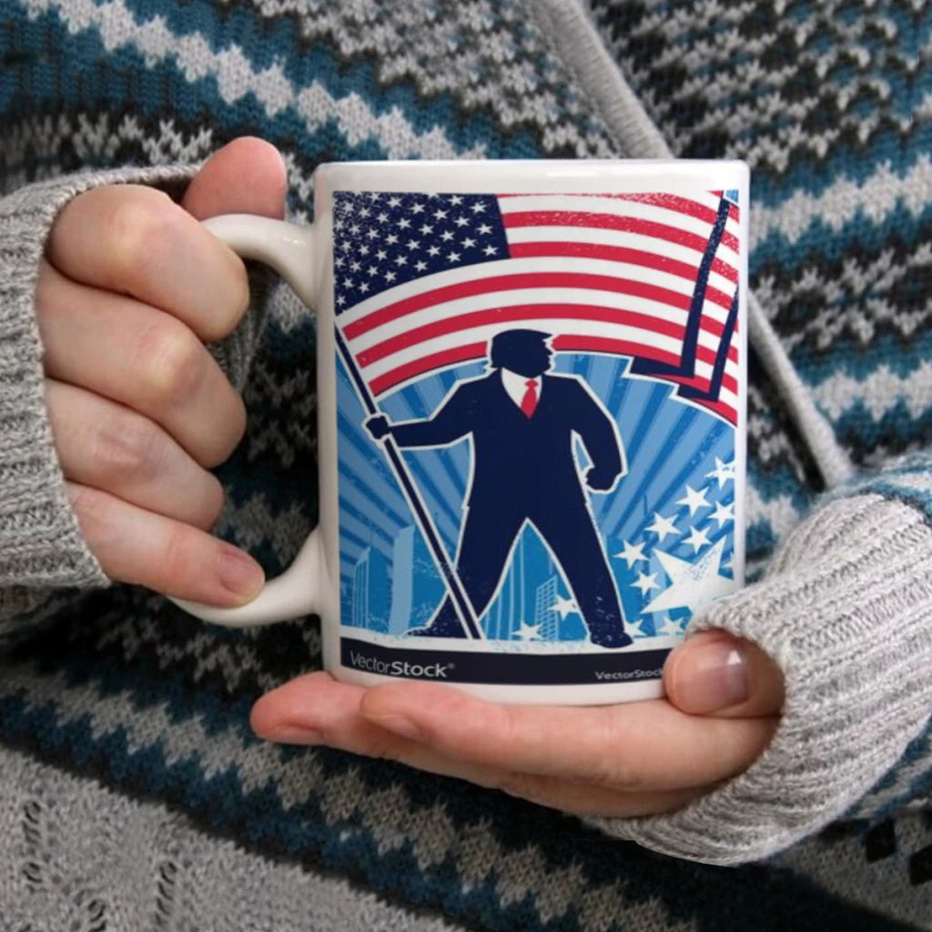 USA Trump Expressions 11oz Afternoon Tea Mug Multifunctional Ceramic Coffee Mug Porcelain Coffee Cup Drinking Cup