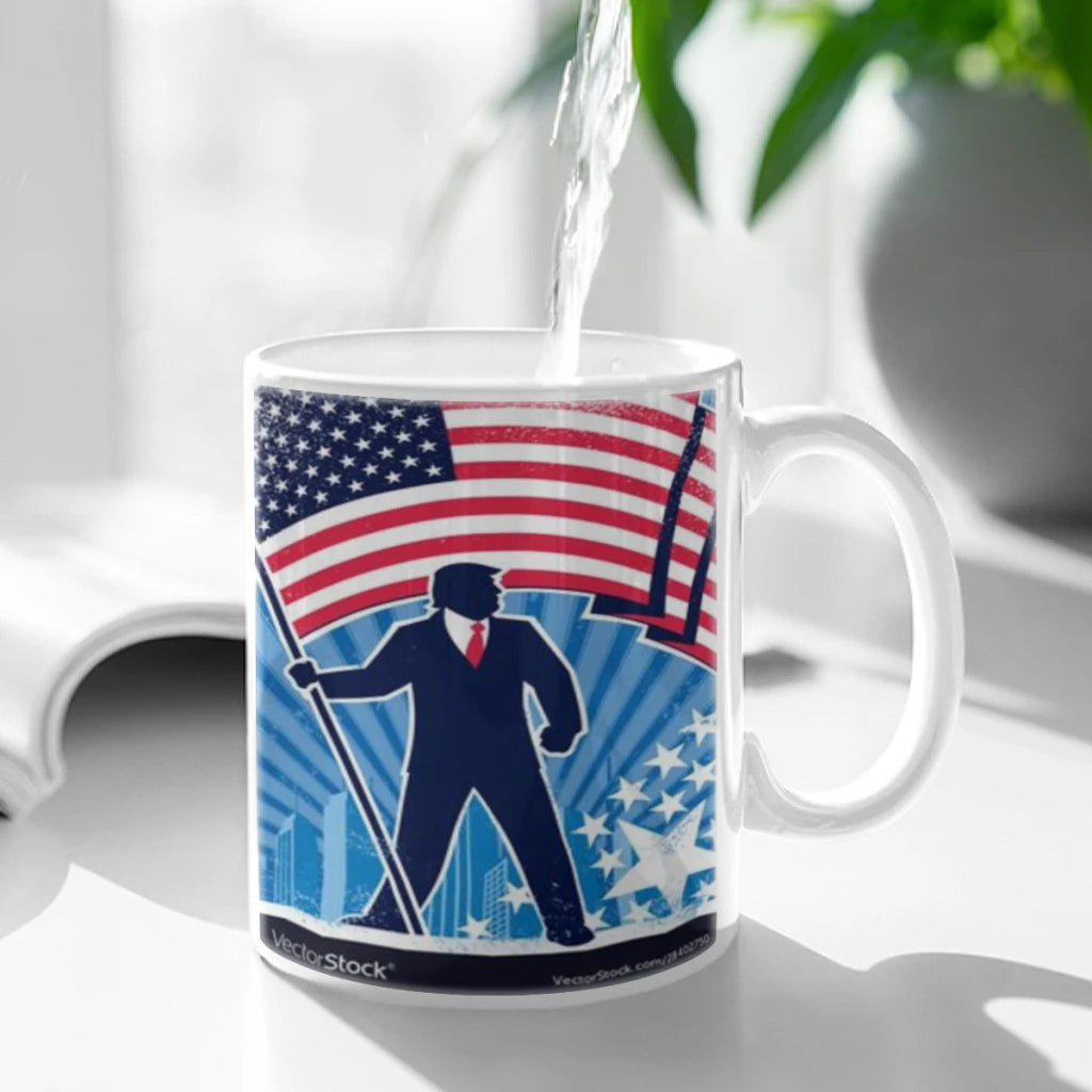 USA Trump Expressions 11oz Afternoon Tea Mug Multifunctional Ceramic Coffee Mug Porcelain Coffee Cup Drinking Cup