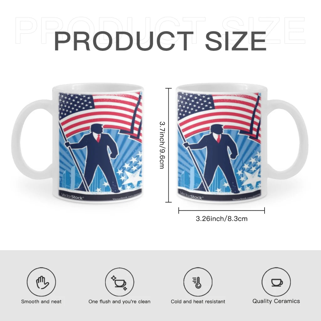 USA Trump Expressions 11oz Afternoon Tea Mug Multifunctional Ceramic Coffee Mug Porcelain Coffee Cup Drinking Cup