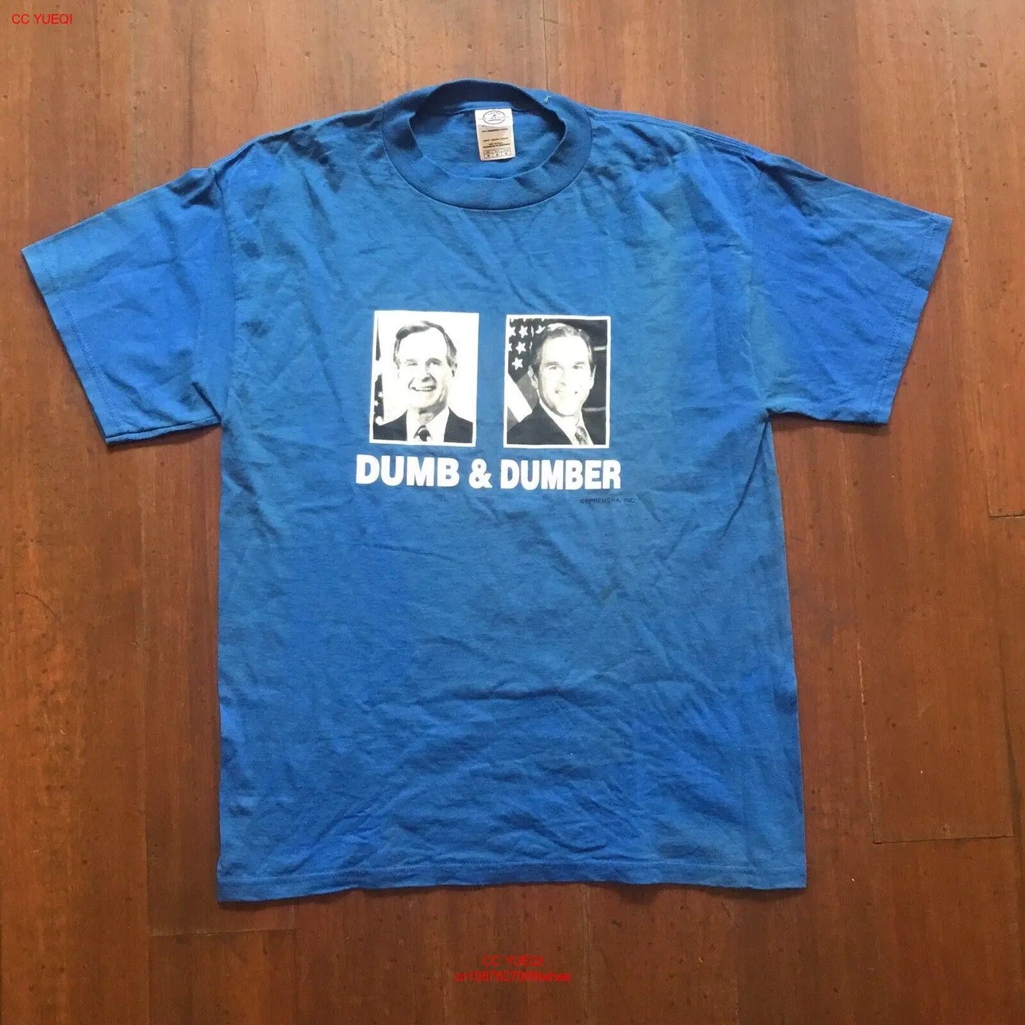 VINTAGE GEORGE W. AND H.W. BUSH “DUMB AND DUMBER” FUNNY POLITICAL T SHIRT MEDIUM